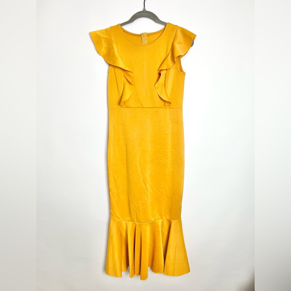 SHEIN Midi Dress with Ruffle Accents